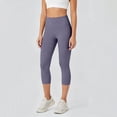 thumbnail image 5 of BVnarty Women's High Waist Tummy Control Capri Leggings, Skinny Fit Stretchy Athletic Pants for Pilates Class Purple M, 5 of 8