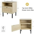 thumbnail image 2 of Boho Nightstand Set of 2 with Rattan Door - Wood Bedside Table for Bedroom, 2 of 9