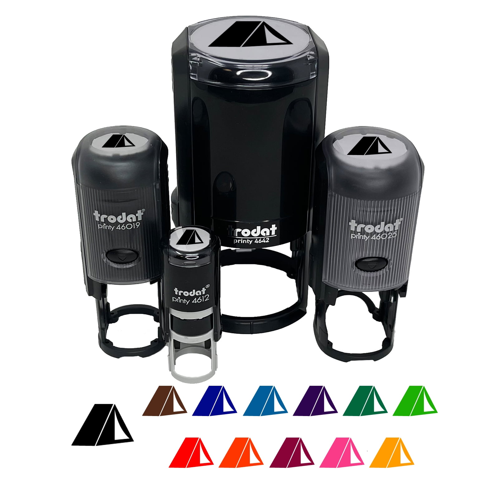 Tent Camping Self-Inking Rubber Stamp Ink Stamper - Blue Ink - Medium 1 Inch