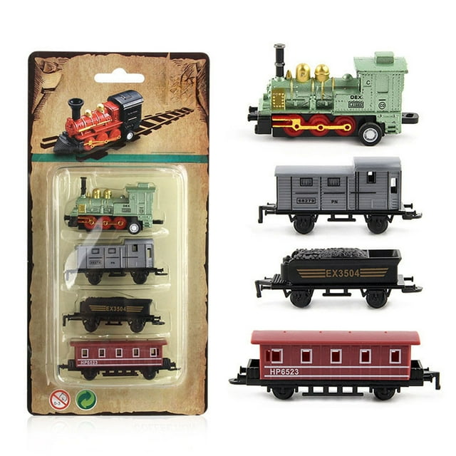 Simulation Steam Small Train Regenerative Car Alloy Children's Car Train Model Toy Ornament
