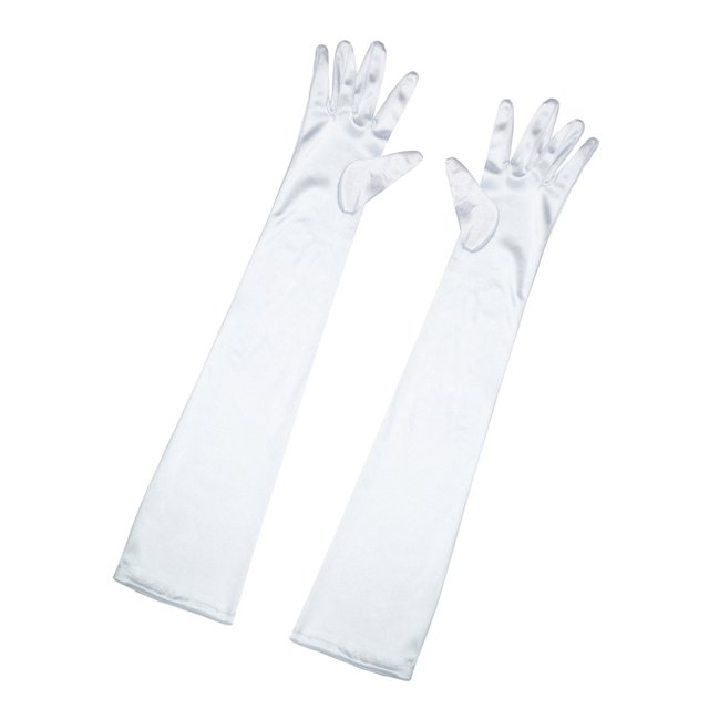 Guantes largos de los años 20 Allegra K para mujer de dedo completo blanco One Size