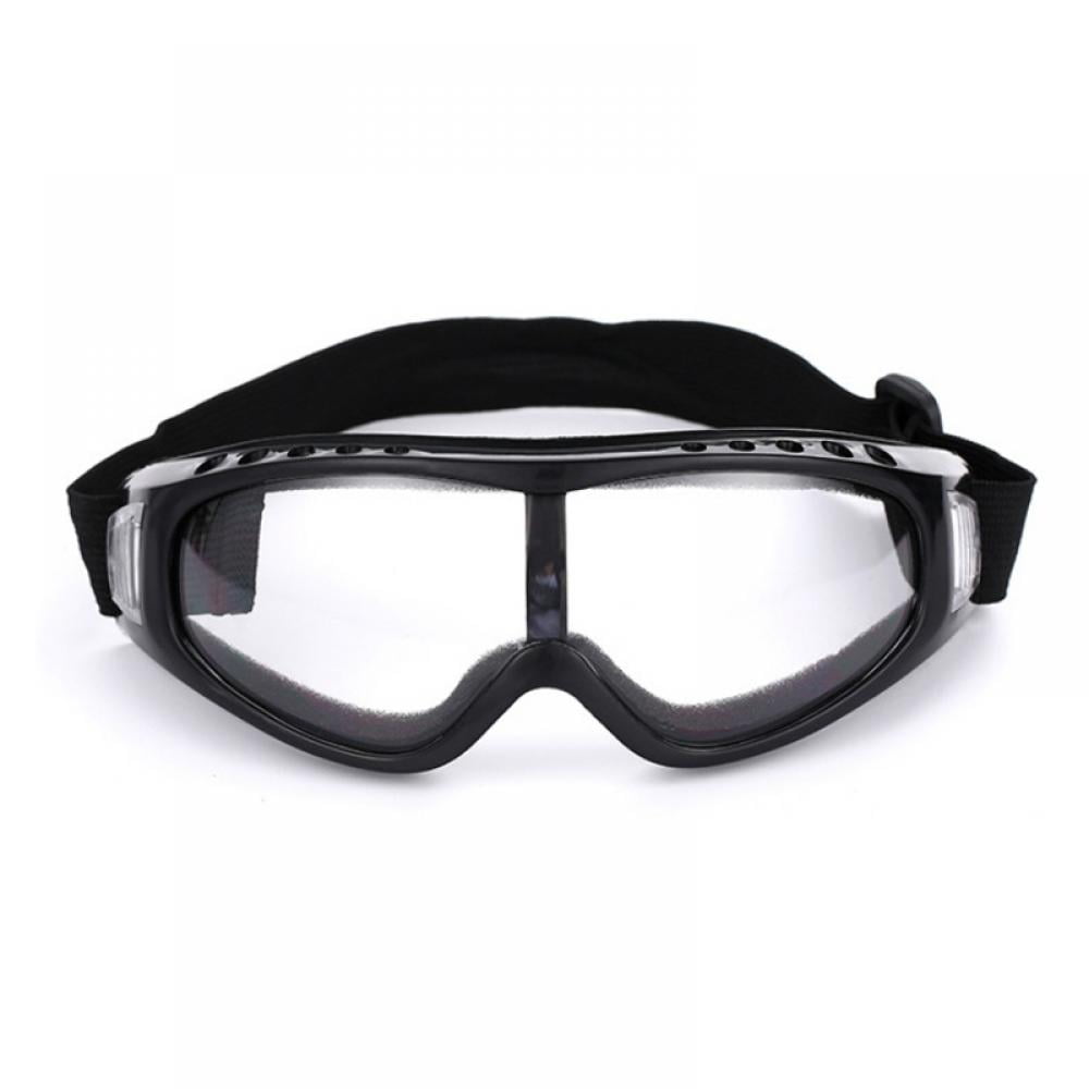 Motorcycle Bike Goggles Clear Lens Chrome Frame Black Strap Cruiser Scooter 