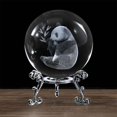thumbnail image 2 of Spencer Clear Crystal Glass Ball 60mm 3D Laser Engraved Panda Glass Sphere Decorative Balls with Stand Figurine Gift for Home Office Decor, 2 of 10