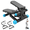 Blue, variant on Mini Stepper for Home, Stair Steppers with Resistance Bands for Full Body Exercise, Low Noise and No Assembly Required, 300LBS Capacity, Black