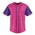 thumbnail image 3 of Pink Baseball Jersey for Men Hip Hop Hipster Button Down Shirts Sports Uniforms, 3 of 5