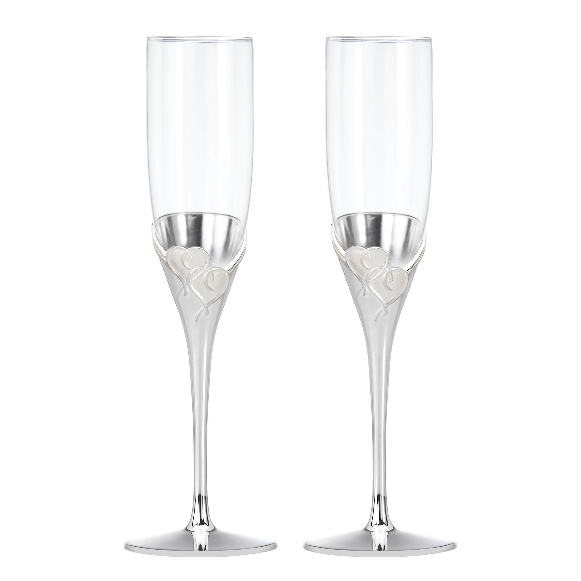 Lenox True Love Silverplated Flute Glass, Set of 2