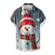 thumbnail image 1 of Mens Manga Corta Botón Abajo Camisas, Navidad Impreso Turndown Cuello Blusa, Top de Moda Casual, 1 of 3