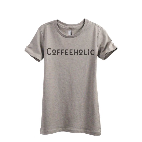 Coffeeholic Women's Fashion Relaxed T-Shirt Tee Heather Tan Large