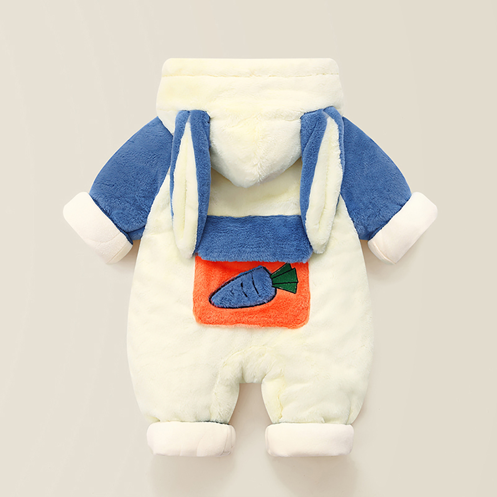 Odeerbi Infant Boys Girls Winter Thermal Fleece Jumpsuit Romper Baby Keep Warm Bodysuit Long Sleeve Onesie Crawling Clothes Infant Clothes Blue