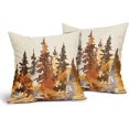 thumbnail image 2 of Fall Tree Pillow Covers 20X20 Inch Burnt Orange Watercolor Forest Decorative Pillow Cases Set of 2 Rustic Autumn Nature Cotton Linen Throw Pillows Home Decor for Sofa Couch Cushion Outdoor, 2 of 6