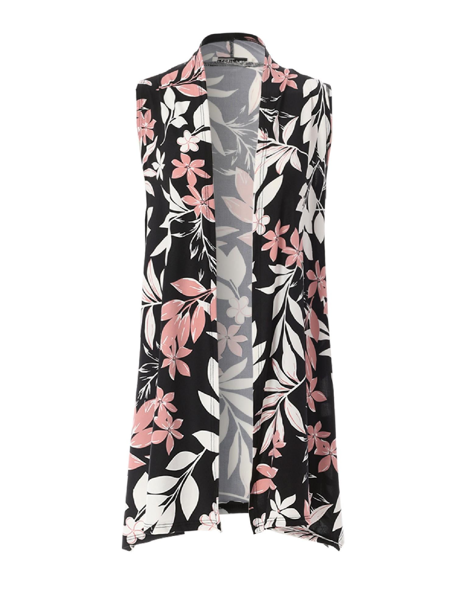 Made by Olivia Women's Open Front Draped Sleeveless Long Vest Cardigan