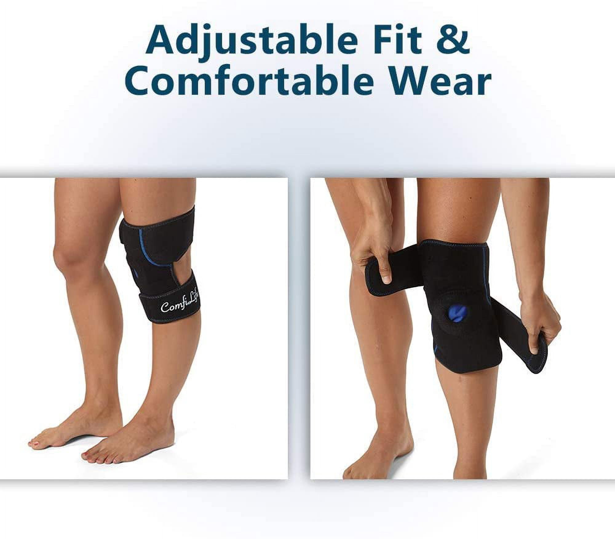ComfiLife Adjustable Reusable Hot Cold Therapy Gel Pack Knee Brace Wrap