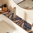 thumbnail image 2 of Yayeee Faucet Mat for Kitchen Sink 14.7" Diatomite Long Splash Guard Pad, Blue Geometric Eagle, 2 Pack, 2 of 7