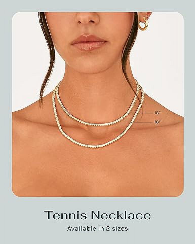 Tennis Necklace 3mm 13.75-78.00TCW Round Created Diamond 925 Solid Sterling  Silver Chain, for Men, for Women, Choker - Etsy