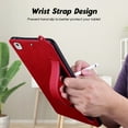 thumbnail image 3 of Slim Case for Apple iPad 6th 5th Generation/ iPad Air 1 2, PU Leather Lightweight Hand Strap Stand Feature Drop Protection Back Cover for iPad 9.7" 2018/2017/ iPad Air 1st 2nd Gen, Red, 3 of 7
