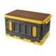 thumbnail image 2 of Caja de Camping Plegable Apilable Gran Capacidad Cubierta de Madera de 3 Capas Contenedor de Almacenamiento de Plástico 95L Amarillo Gris, 2 of 12