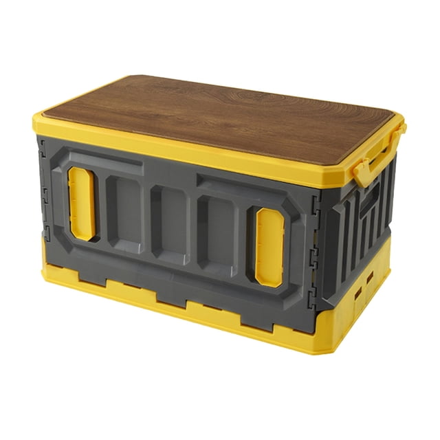 Bac de Rangement Empilable, Boîte de Camping Pliable Bac de Rangement en Plastique Élégant et Moderne