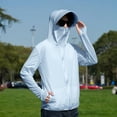 thumbnail image 3 of JoveMarine Men and Women UPF 50+ Sun Protection - Lightweight Fishing Shirts for Men Long Sleeve Zip Up Hoodie Couple Skin Sun Protection Breathable Water Resistant Workwear,Sky Blue 3XL, 3 of 7