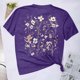 thumbnail image 5 of Fiudx Ofertas Flash Artículos En Oferta Blusas con Estampado de Flores Pequeñas para Mujer Top de Manga Corta con Cuello Redondo, 5 of 6
