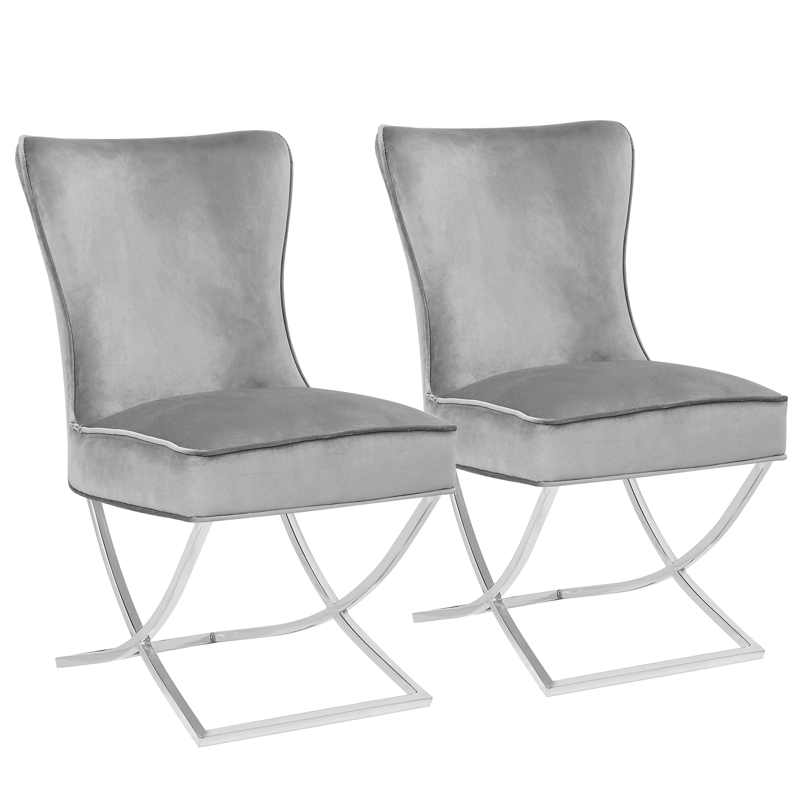 Foredo Elegant Velvet Dining Chairs Set of 2, Luxury Upholstered Dining