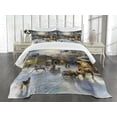 thumbnail image 3 of Ambesonne Colorful Quilted Bedspread Set 3 Pcs, Winter Rural Landscape, Queen Size, Multicolor, 3 of 5
