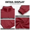 thumbnail image 5 of Men's Quarter Zip Sweatshirt Stand Collar Pullover Top with Kangaroo Pocket Relaxed Casual Fall Sweatshirts, 5 of 6