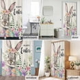 thumbnail image 2 of Bunny Happy Easter Shower Curtain Set with Hooks, Rustic Spring Floral Eggs Waterproof Fabric Bathroom Curtains Decor Home Accessories,72X 96 Inch Extra Long, 2 of 9