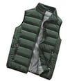 thumbnail image 2 of YODETEY Men Autumn Winter Coat Padded Cotton Vest Warm Hooded Thick Vest Tops Jacket Army Green 4(M), 2 of 6