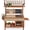 Beige, variant on Best Choice Products Deluxe Wooden Outdoor Mud Kitchen for Kids w/ Canopy, Water Tank, Faucet & 11pc Accessories - Pink