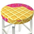 thumbnail image 3 of Xecao's Red Ice Cream Print Stool Covers offer stylish, washable protection for PU round bar stools, perfect for home or commercial use., 3 of 7