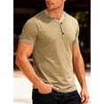 thumbnail image 2 of Fabrcox Henley Shirt Men Button Up V Neck Men Short Sleeve Shirts Spring Outdoor Running Mens Big and Tall Shirts, 2 of 4