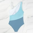 thumbnail image 5 of QHFBli Women's One Piece Swimsuit One Shoulder Bathing Suit Cutout Color Block Swimwear, 5 of 7