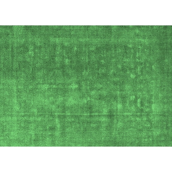 Ahgly Company Indoor Rectangle Oriental Emerald Green Industrial Area Rugs, 5' x 7'