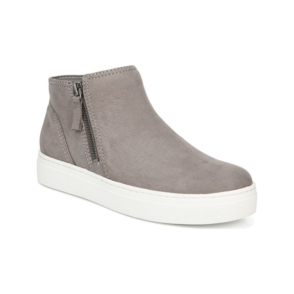 NATURALIZER Womens Gray Stretch Gore Cushioned Breathable Celeste Round Toe Platform Zip-Up Leather Booties 8.5 M