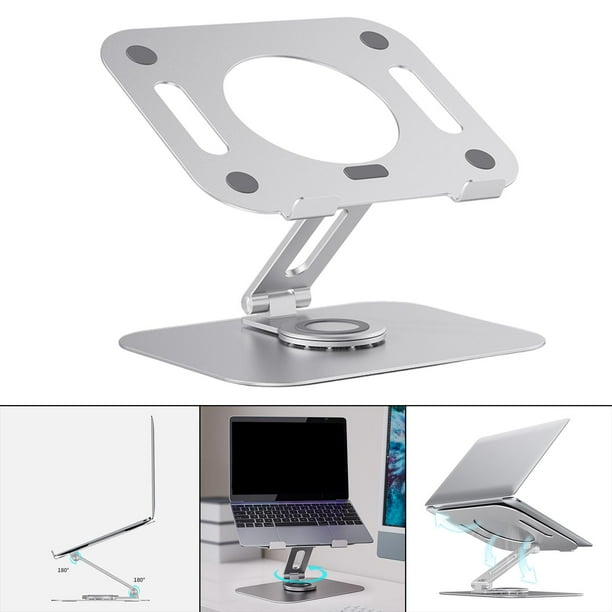 Soporte ajustable para computadora portátil, portátil, plegable, de elevación, ligero, plateado con ventilación , multiángulo, antideslizante, shamjiam Soporte ajustable para computadora portátil
