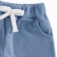 thumbnail image 5 of CAICJ98 Newborn Baby Boy Summer Clothes Auntie's Little Bestie Short Sleeve Romper Shorts Set Infant Waffle Knit Outfit (Blue,12-18 Months), 5 of 7