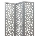 thumbnail image 2 of Benzara BM205860 3 Panel Contemporary Wooden Screen with Cut Pattern Design, Gray, 2 of 2