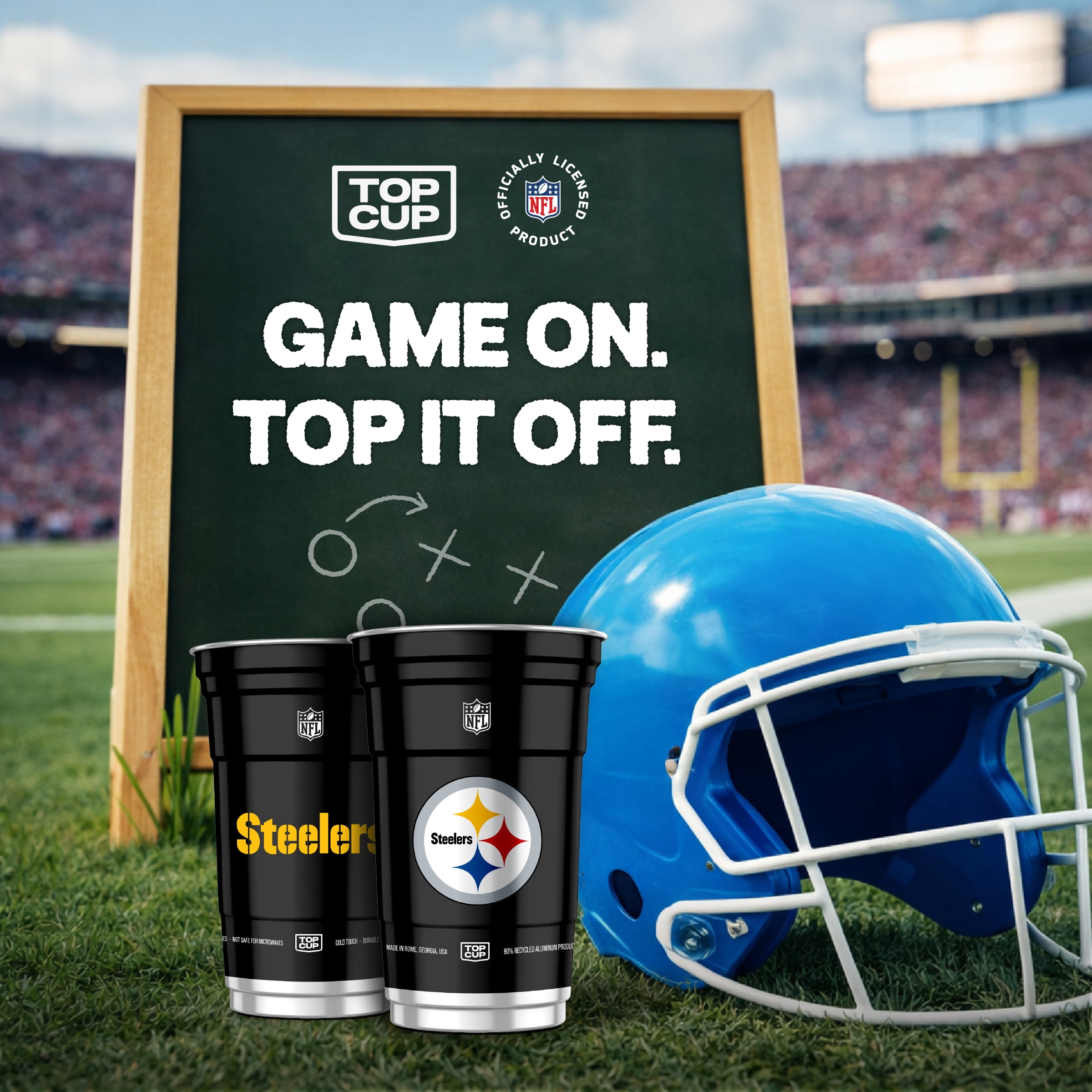 Top Cup NFL Pittsburgh Steelers Aluminum Party Cups, 20oz, 10 count