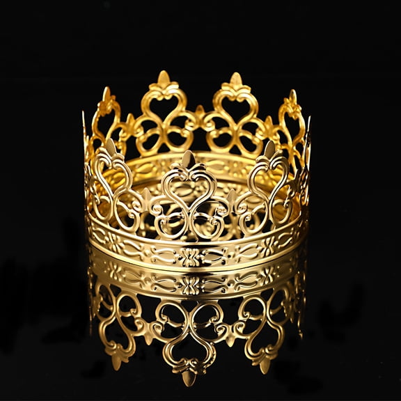 BESTYASH Golden Decorative Cake Crown Birthday Cake Toppers for Special Occasion Decoration