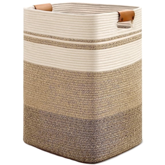 Natubeau 95L Tall Woven Rope Laundry Basket, Sturdy Decorative Storage Bin