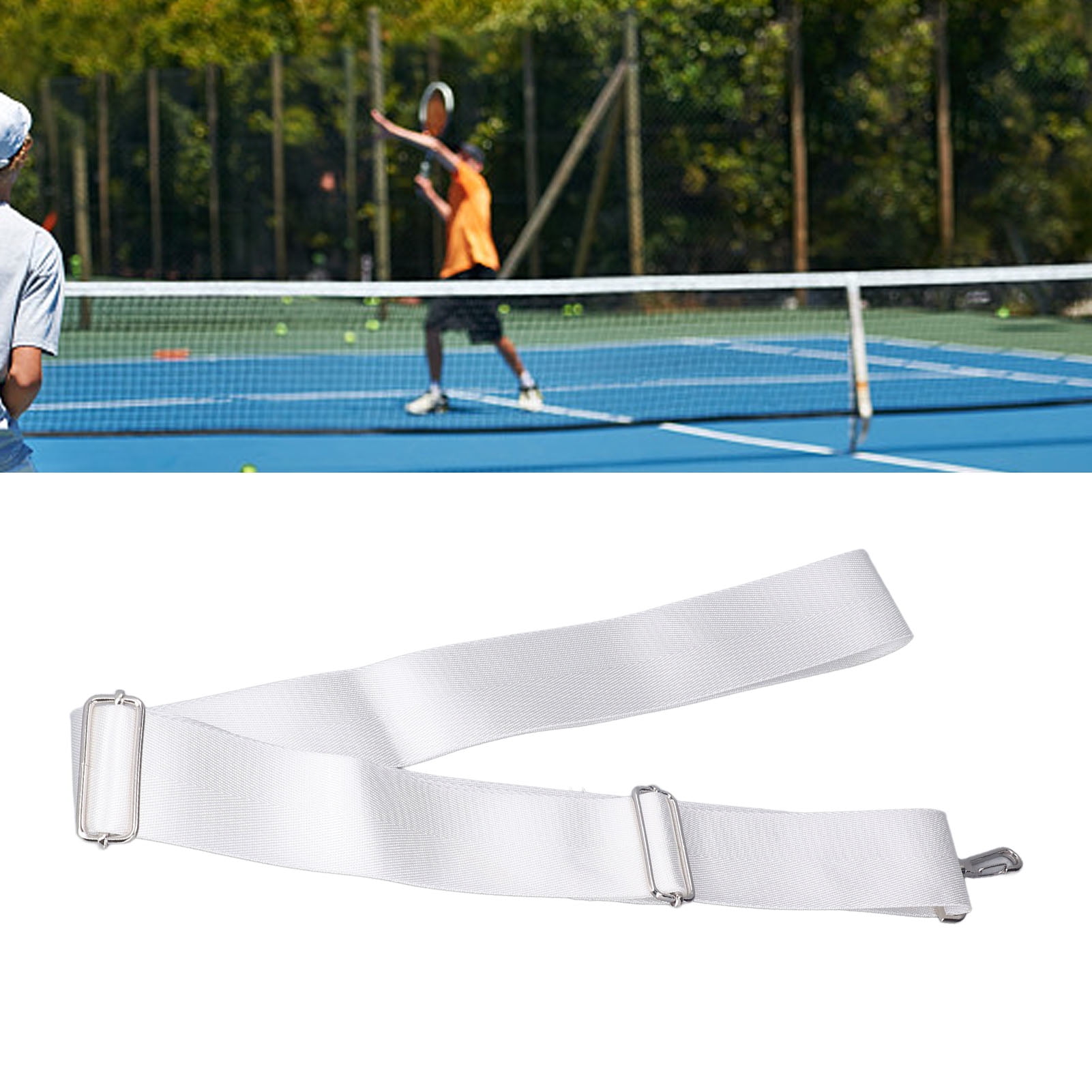 Sangle Centrale Pour Filet De Tennis – Réglable, Nylon Et Inox, Blanche, 2,2 M !