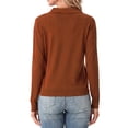 thumbnail image 6 of JWD Womens Cardigan Collared Knit Button Front Long Sleeve Sweater Top Lightweight Casual Layering Cardigan Coffee XL, 6 of 7