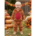 thumbnail image 3 of RUINIXCW Toddler Baby Boy Girl Thanksgiving Turkey Costume Infant Fall Winter Animal Cosplay Photoshoot Outfit Fleece Long Sleeve Hoodie Pants Set, 3 of 10