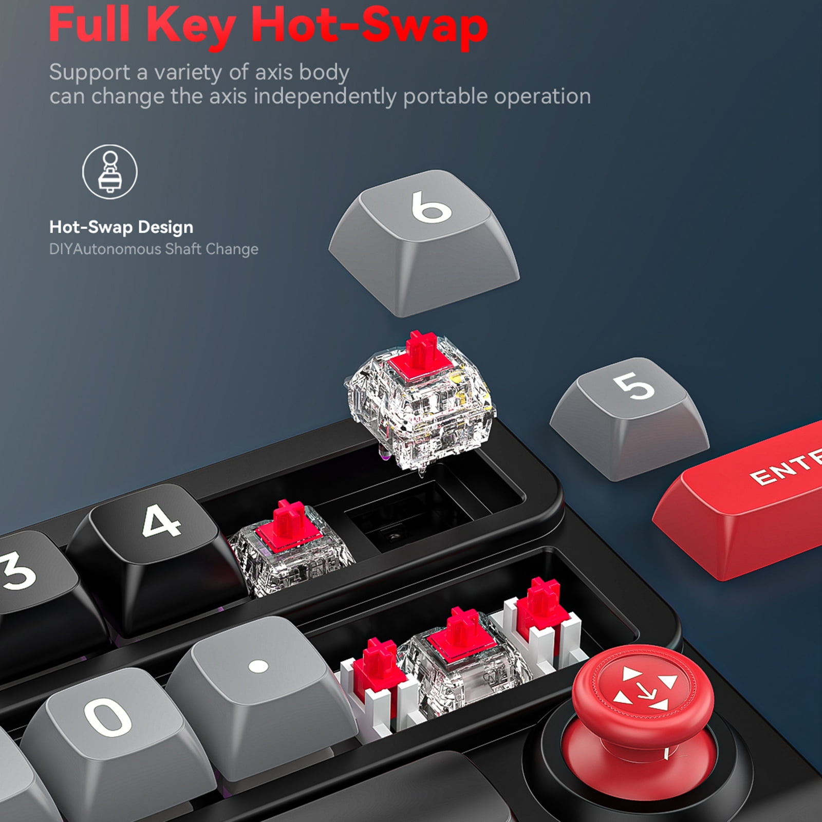 Mechanical Gaming Keyboard Customizable with Hot Swappable Switches Small Keypad