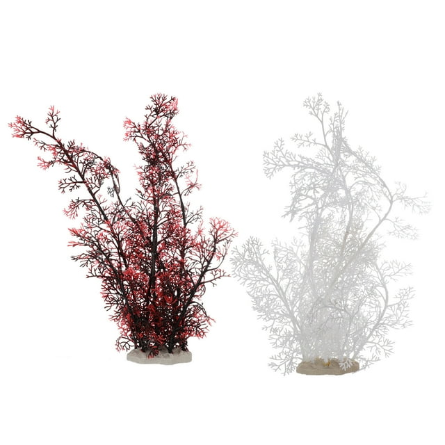 Shisuyan Aquarium Plant Plastic Fish Tank Plants 2Pcs 13.8X3.1X2.0In