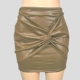 thumbnail image 2 of vigerkar Womens Leather Mini Skirt, High Waisted Bodycon Pencil Skirt for Women and Teens, Party Short Skirt Coffee, L, 2 of 4