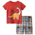 thumbnail image 1 of TTUHYWXI Ensemble T-Shirt à Manches Courtes d'Été en Coton et Short pour Garçon Tout-Petit (Rouge-1, 3-4 Ans), 1 of 5