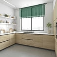 thumbnail image 4 of Pure Olive Green Valance Curtains for Kitchen/Living Room/Bathroom/Bedroom Window, Rod Pocket Small Topper Half Short Window Curtains Voile Sheer Scarf, Simple Solid Color 42"x18", 4 of 8