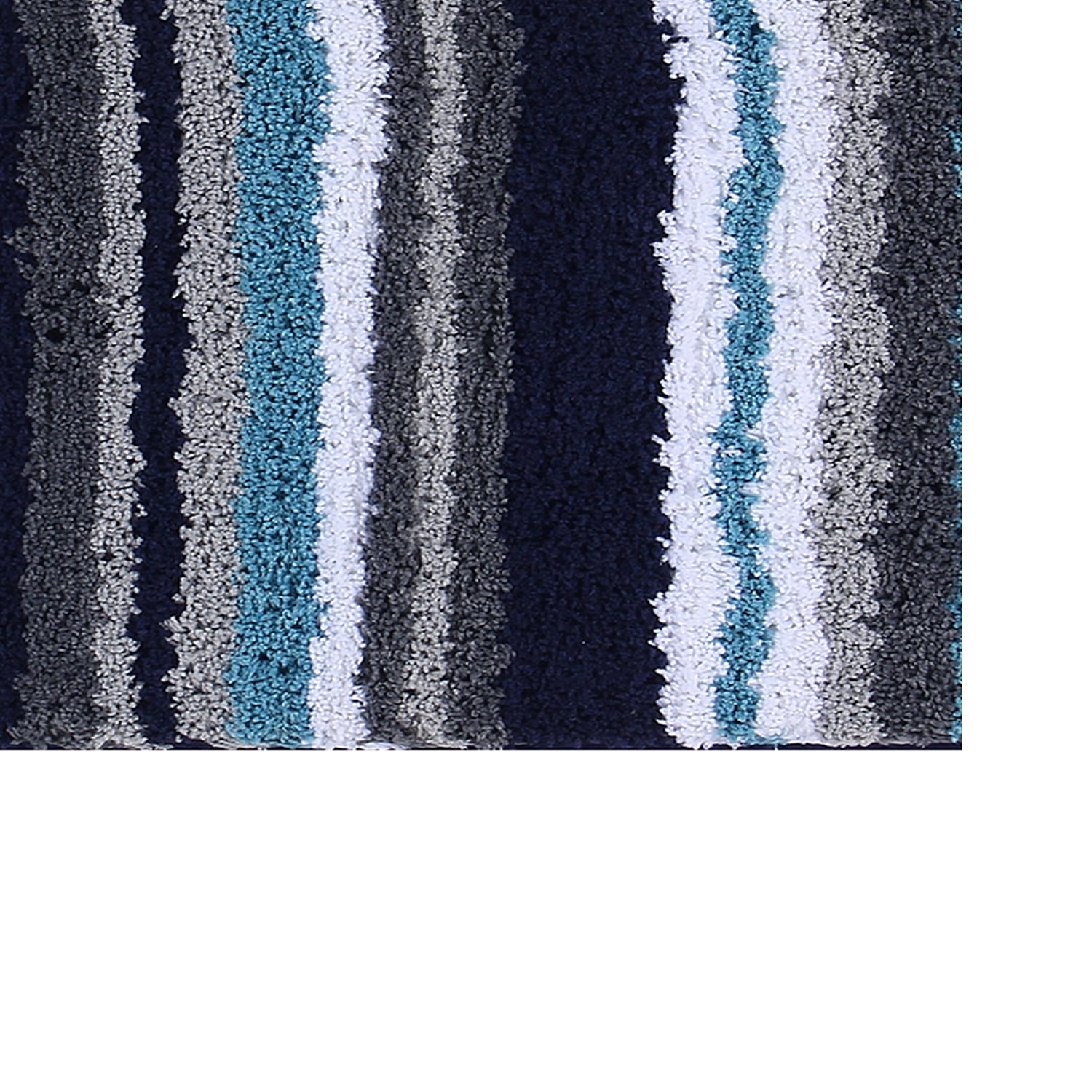 Better Trends 2 Piece Bathroom Rug Set 100% Polyester Soft Water Absorbent Non Slip Bath Mat Machine Washable Rug Griffie Collection - Blue