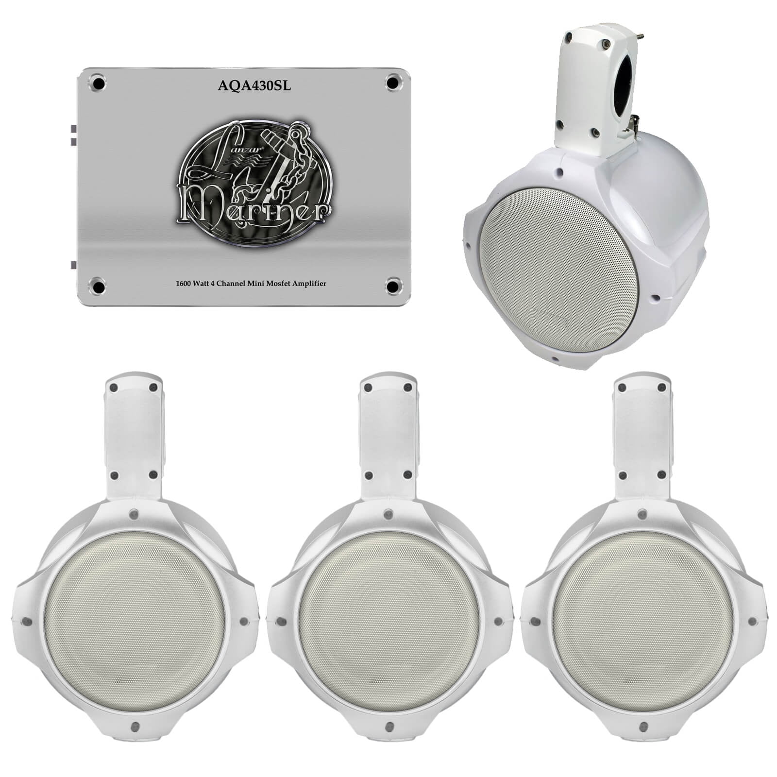 Marine Speaker Package 4 x Qpower QPTS8W 8" Inch Marine Boat ATV 400